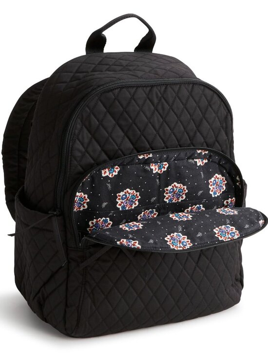 Vera Bradley Bancroft Backpack Moonless Night Premium Cotton Black Laptop New